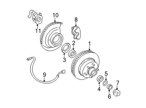 2000 Chevrolet K3500 Front Brakes Hose Asm-Front Brake Diagram for 22113475