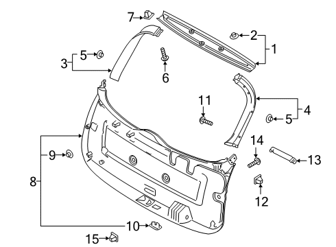 2022 Hyundai Palisade Interior Trim - Lift Gate Trim Assembly-Tail Gate Frame Side Diagram for 81740-S8000-NNB