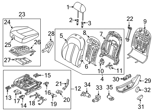 2017 Kia Optima Driver Seat Components LUMBAR Support Assembly Diagram for 88380D5020