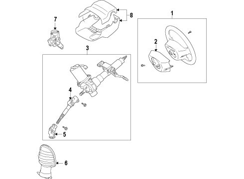 2010 Scion xD Steering Column & Wheel, Steering Gear & Linkage Steering Wheel Lower Cover Diagram for 45184-12360-B0