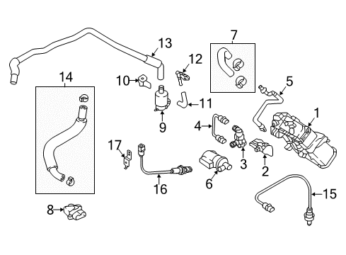 2018 Genesis G80 Emission Components Hose Assembly-PCV Diagram for 289123C900