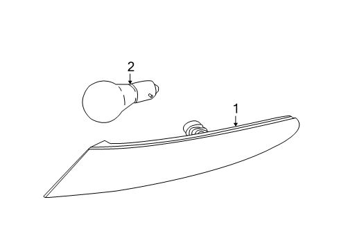 2000 Saturn LS1 Bulbs Lamp Asm, Front Side Marker Diagram for 22670548