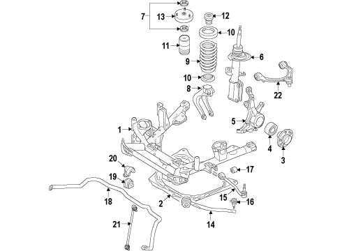 2007 BMW X5 Front Suspension Components, Lower Control Arm, Upper Control Arm, Ride Control, Stabilizer Bar Shock Absorber Strut Left Front Diagram for 31316781920