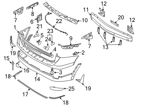 2012 Hyundai Veracruz Parking Aid Lamp Assembly-Rear Reflex Reflector, LH Diagram for 92405-3J200