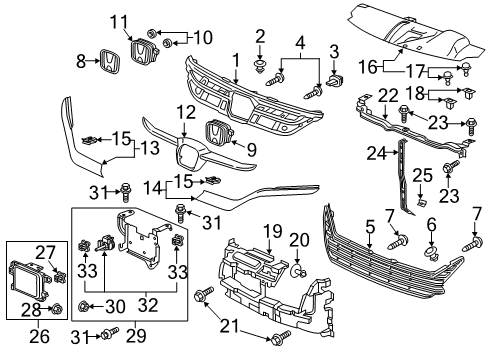 2018 Honda Odyssey Cruise Control System Spacer (B) Diagram for 36804-TZ3-A11