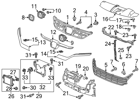 2018 Honda Odyssey Cruise Control System Aiming Assembly Diagram for 36805-TZ3-A11