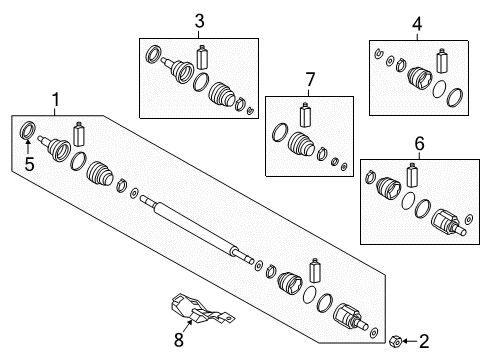 2019 Kia Optima Drive Axles - Front Boot Kit-Front Axle Differential Diagram for 49583E6000