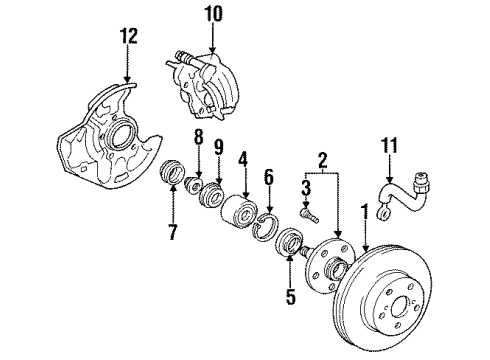 1997 Lexus GS300 Anti-Lock Brakes Driver Disc Brake Cylinder Assembly Diagram for 47750-30400