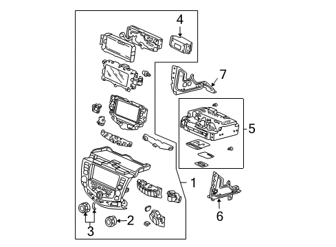 2007 Honda Accord A/C & Heater Control Units Bracket, R. Side Diagram for 39176-SEA-J41