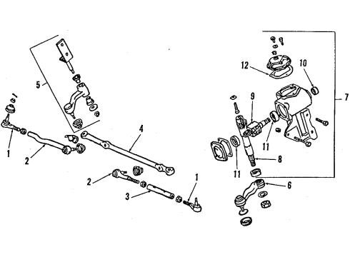 1991 Mitsubishi Mighty Max Steering Column & Wheel, Steering Gear & Linkage Lock Steering Handle Cylinder Diagram for MB415752