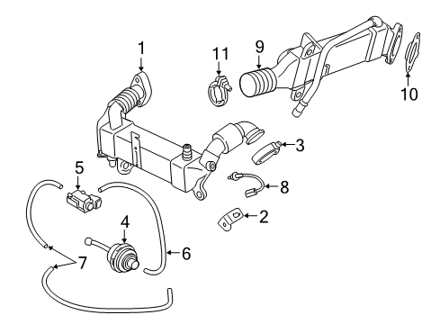 2011 BMW X5 Emission Components Activated Charcoal Filter Diagram for 16117164407