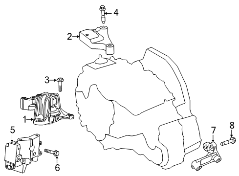 2014 Fiat 500 Engine & Trans Mounting Screw-HEXAGON FLANGE Head Diagram for 6102380AA