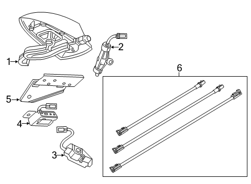 2014 Chevrolet Impala Antenna & Radio Cable Diagram for 13593919