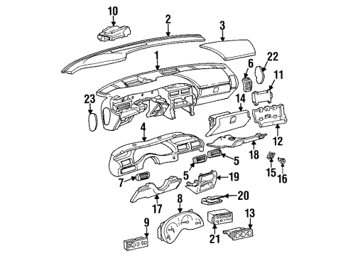 1994 Pontiac Grand Prix Instrument Panel, Sound System Heater & Air Conditioner Control Assembly Diagram for 16142542