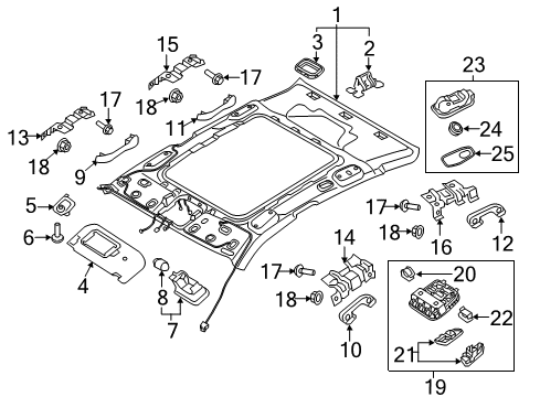 2020 Kia Optima Interior Trim - Roof Lamp Assembly-Overhead Console Diagram for 92810D4070WK