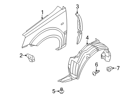 2010 Kia Rio Fender & Components Guard Assembly-Front Wheel Diagram for 868121G600