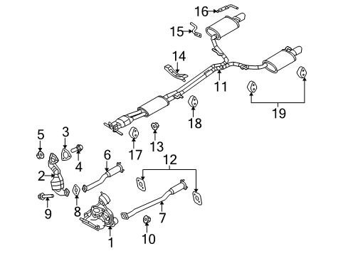 2010 Lincoln MKT Exhaust Components Catalytic Converter Diagram for BG1Z-5E212-B