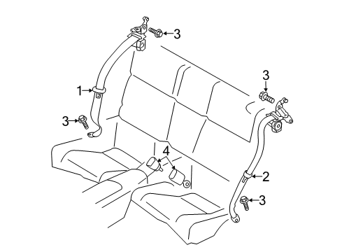 2019 Toyota 86 Seat Belt Latch Diagram for SU003-01880