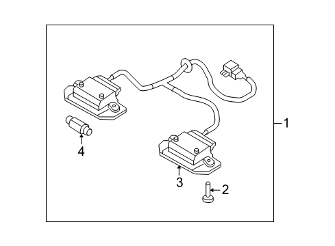 2006 Hyundai Elantra Bulbs Lamp Assembly-License Plate Diagram for 92501-2D500