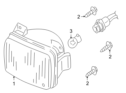 2002 Ford Escape Fog Lamps Fog Lamp Assembly Diagram for YL8Z-15200-BD