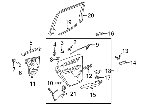 2020 Cadillac XT6 Interior Trim - Rear Door Handle, Inside Diagram for 84906959