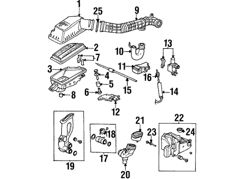 2000 Honda Prelude Filters Element, Air Cleaner Diagram for 17220-P13-505