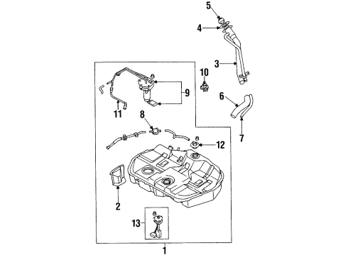 1998 Mitsubishi Mirage Fuel System Components Valve Diagram for MR526922