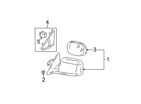 2004 Toyota Camry Outside Mirrors Mirror Assembly PRIMER Diagram for 87940-AA904