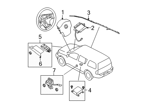 2015 Nissan Armada Air Bag Components Sensor-Side AIRBAG, LH Diagram for 98831-1VK8A