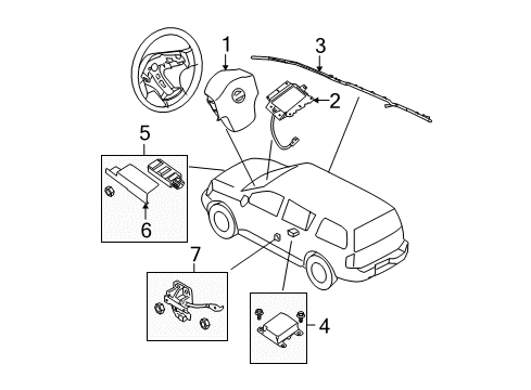 2007 Nissan Armada Air Bag Components Sensor-Side AIRBAG Center Diagram for 98820-ZE09D