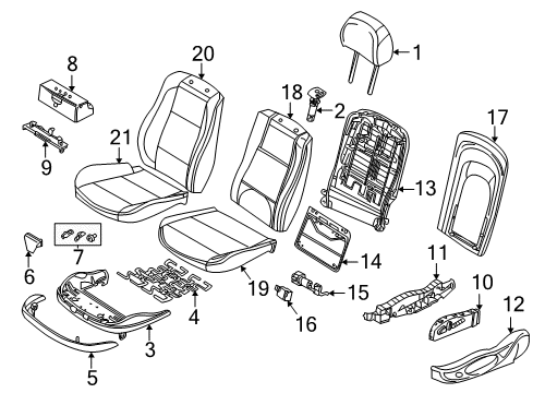 2003 BMW X5 Power Seats Backrest Upholstery Diagram for 52108099307