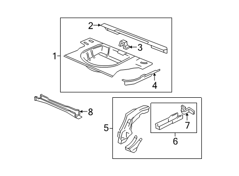 2000 Oldsmobile Alero Rear Body - Floor & Rails Panel, Rear Compartment Diagram for 12335383