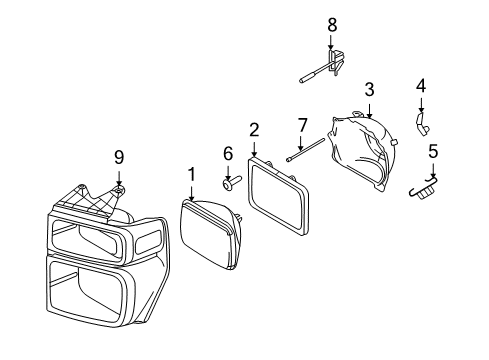 2014 Ford E-150 Headlamps Mount Ring Spring Diagram for 8C2Z-13031-A