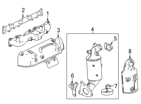 2016 Chevrolet Colorado Exhaust Components Catalytic Converter Bracket Diagram for 55589486