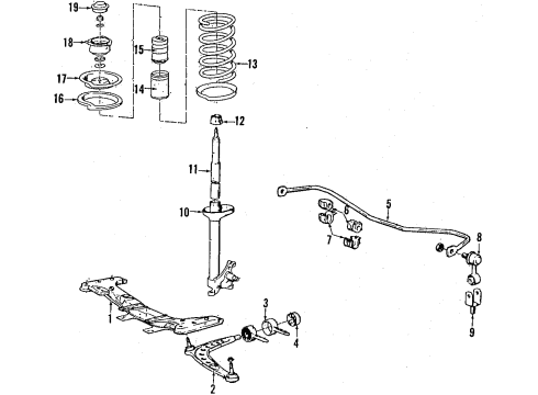 1984 BMW 318i Front Suspension, Lower Control Arm, Stabilizer Bar, Suspension Components Coil Spring Diagram for 31331127282