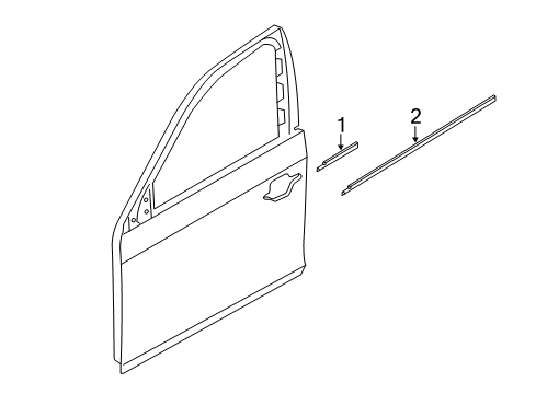 2013 BMW 535i GT Exterior Trim - Front Door Channel Cover, Short, Outer Left Diagram for 51337196335