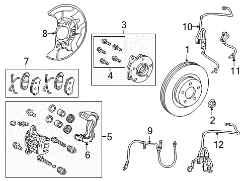 2019 Lexus NX300 Anti-Lock Brakes Wire, Skid Control Sensor Diagram for 89516-78020