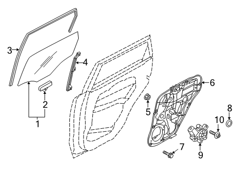 2019 Kia Niro Rear Door Glass Assembly-Rear Door Diagram for 83420G5030