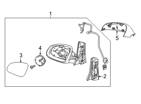 2014 Buick Verano Mirrors Mirror Assembly Diagram for 22908063