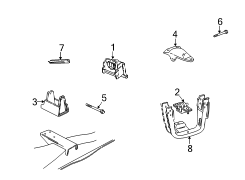 2002 Dodge Ram 1500 Van Engine & Trans Mounting Bracket-Engine Mount Diagram for 52019626