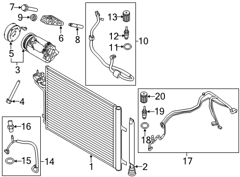 2016 Ford Transit Connect A/C Condenser, Compressor & Lines Compressor Diagram for GV6Z-19703-T