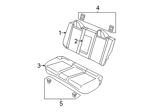 2010 Chrysler Sebring Rear Seat Components Rear Seat Cushion Diagram for 1PM36XDVAA