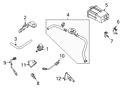 2004 Nissan Pathfinder Armada Emission Components Tube EVAP Control Diagram for 14912-7S01A