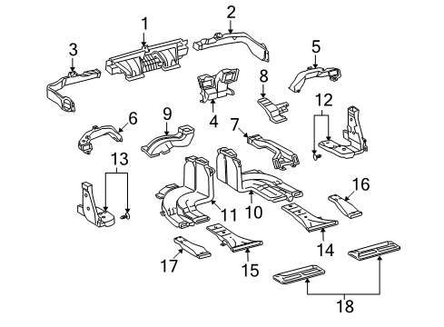 2011 Lexus LS460 Ducts Duct, Console Box, NO.1 Diagram for 58861-50050