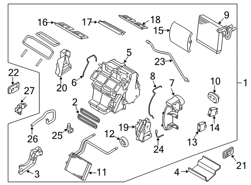 2006 Infiniti G35 Air Conditioner Case Assy-Front Heater Diagram for 27120-AM600