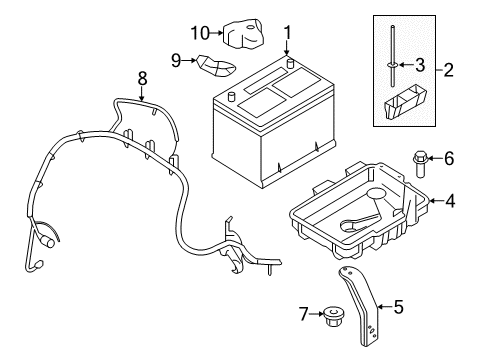 2013 Ford Edge Battery Terminal Diagram for BT4Z-14450-AA