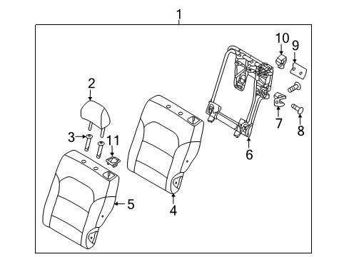 2018 Kia Niro Rear Seat Components Back Assembly-Rear Seat LH Diagram for 89300G5000AY1