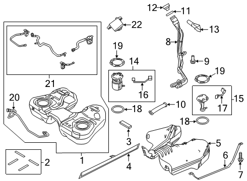 2018 Ford Explorer Fuel Supply Shield Screw Diagram for -W505255-S439