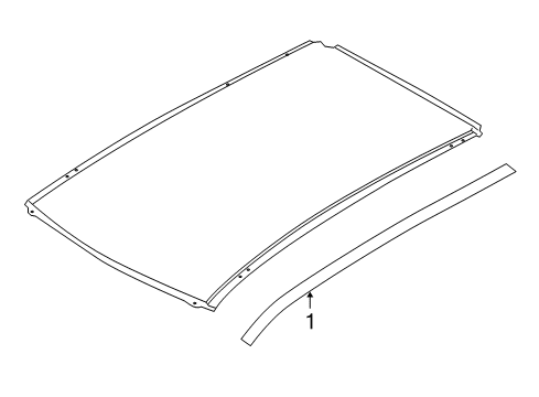 2011 Nissan Rogue Exterior Trim - Roof Moulding-Roof Drip, RH Diagram for 73852-JM000