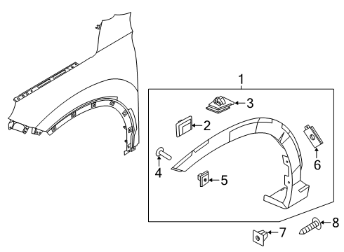 2021 Hyundai Palisade Exterior Trim - Fender GARNISH Assembly-FNDR Side, LH Diagram for 87711-S8000